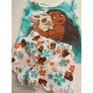 Disney Moana Girls T-Shirt Pajamas Set Size 6 NWOT